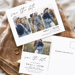 Cartão Postal Salve o Data Boho Minimalista Photo Modern<br><div class="desc">Capture a essência da sua história de amor com o nosso Cartão-postal Minimalista de Foto para Salvar o Data Boho. Este postal é uma fusão de minimalismo contemporâneo e charme boêmico, fazer a escolha perfeita para anunciar seu próximo casamento. Apresentando sua querida foto de noivado, este cartão-postal se torna uma...</div>