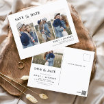 Cartão Postal Salve o Data Boho Minimalista Photo Modern<br><div class="desc">Capture a essência da sua história de amor com o nosso Cartão-postal Minimalista de Foto para Salvar o Data Boho. Este postal é uma fusão de minimalismo contemporâneo e charme boêmico, fazer a escolha perfeita para anunciar seu próximo casamento. Apresentando sua querida foto de noivado, este cartão-postal se torna uma...</div>