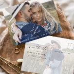Cartão Postal Salve o Data Boho Minimalista Photo Modern<br><div class="desc">Capture a essência da sua história de amor com o nosso Cartão-postal Minimalista de Foto para Salvar o Data Boho. Este postal é uma fusão de minimalismo contemporâneo e charme boêmico, fazer a escolha perfeita para anunciar seu próximo casamento. Apresentando sua querida foto de noivado, este cartão-postal se torna uma...</div>