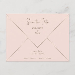 Cartão Postal Salve o Dia do Casamento Blush