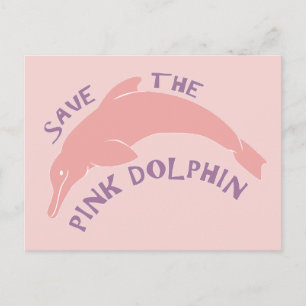 Cartão Postal Salve o Golfinho Rosa