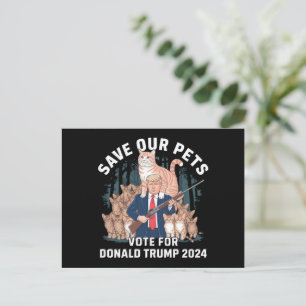 Cartão Postal Salve o nosso Pets 2024 Presidente Trump Político