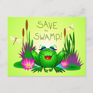 Cartão Postal Salve o Sapo Femme Fatale Verde do Pântano