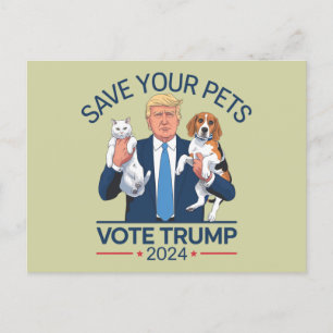 Cartão Postal Salve o seu voto de Pets para a citação eleitoral