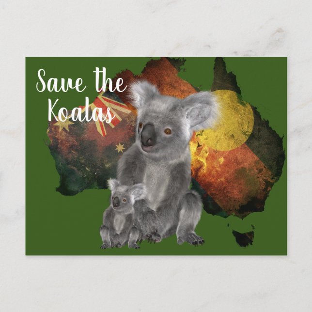 Cartão Postal Salve os Koalas (Frente)