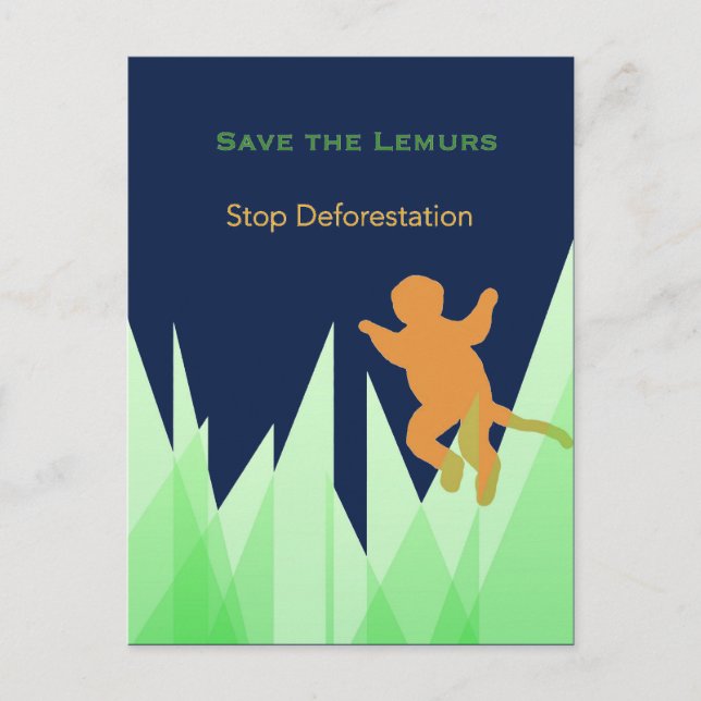 Cartão Postal Salve os lêmures (Frente)
