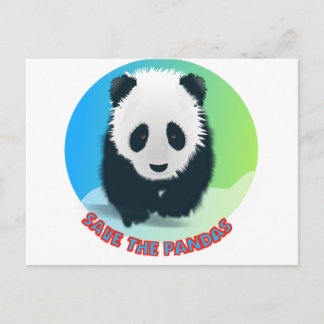Cartão Postal Salve Os Pandas. Panda Bear