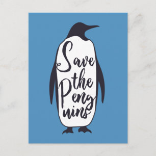 Cartão Postal Salve os pinguins