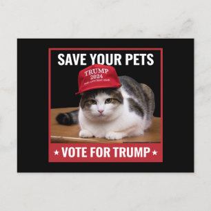 Cartão Postal Salve Seus Animais Vote em Trump Citação da Eleiçã