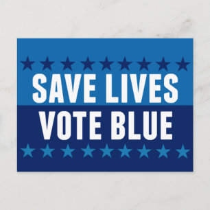 Cartão Postal Salve Vidas Vote Azul Eleição 2026