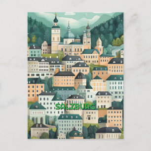 Cartão Postal Salzburg Áustria