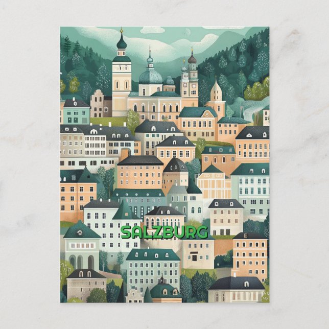 Cartão Postal Salzburg Áustria (Frente)
