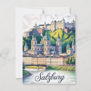 Cartão Postal Salzburg Áustria