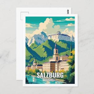Cartão Postal Salzburg Austria Famosos Locais de Viagem