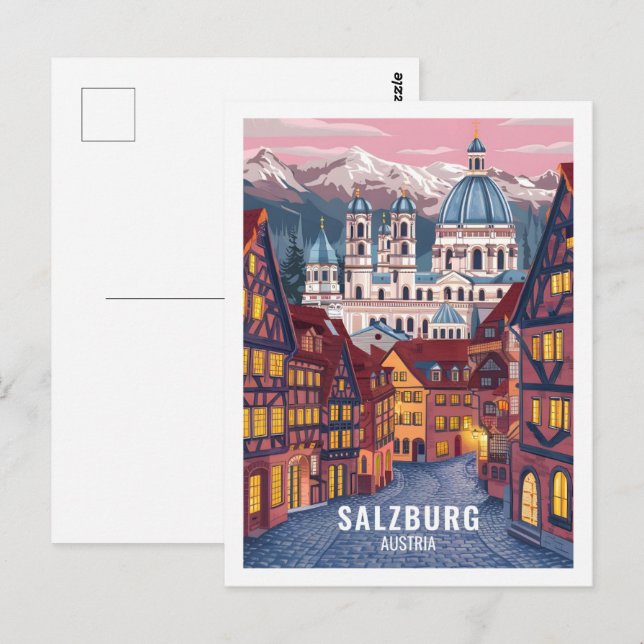 Cartão Postal Salzburg Austria Famous Viagem Place (Frente/Verso)