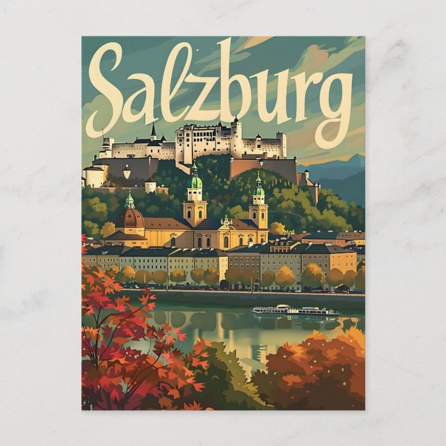 Cartão Postal Salzburg Vintage (Frente)