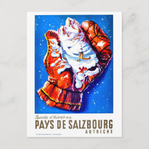Cartão Postal Salzburgo, Áustria, uma luva de inverno dentro da