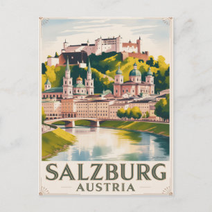 Cartão Postal Salzburgo Áustria Viagem Pintura