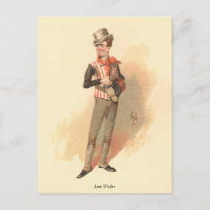 Cartão Postal Sam Weller por Kyd de Dickens Os Papéis de Pickwic