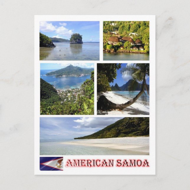 Cartão Postal Samoa Americana - Mosaico - (Frente)