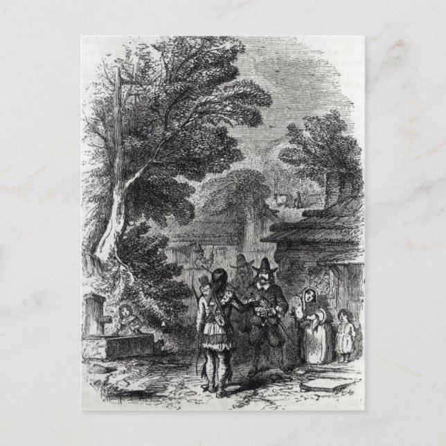 Cartão Postal Samoset, o visitante indiano (Frente)