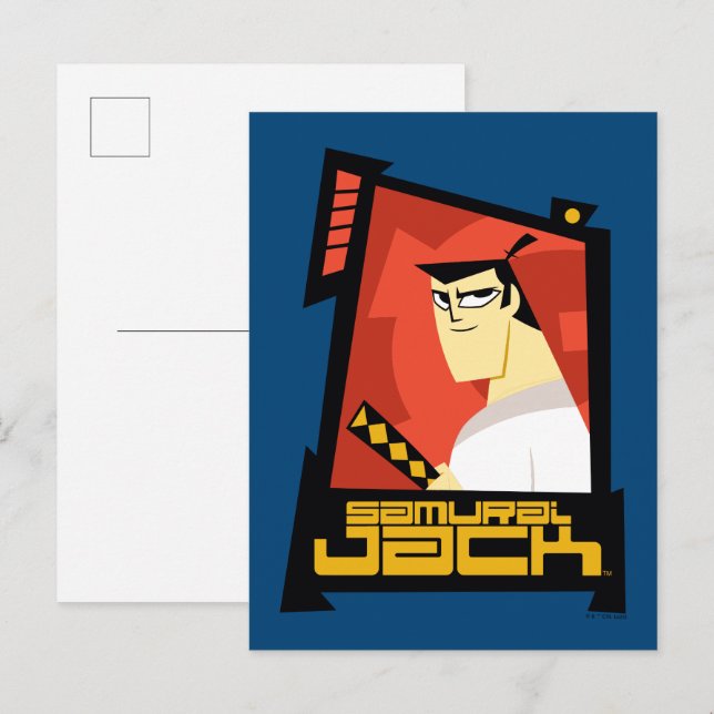Cartão Postal Samurai Jack Sorria Gráfico de Quadro Futurístico (Frente/Verso)