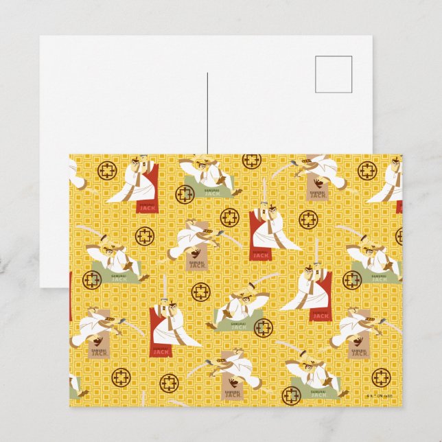 Cartão Postal Samurai Jack Sword Possui Padrão de Arte de Caráte (Frente/Verso)