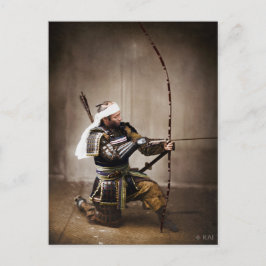 Cartão Postal Samurai japonês em Armadura com Arco