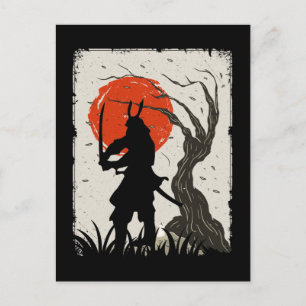 Cartão Postal Samurai Japonês Guerreiro Japonês Espadarte