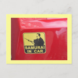 Cartão Postal Samurai no Carro