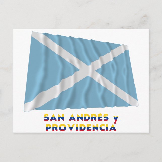 Cartão Postal San Andrés e Providencia Bandeira Agitando com Nom (Frente)