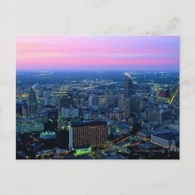 Cartão Postal San Antonio em Dusk (Frente)