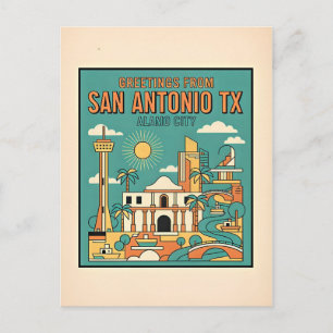 Cartão Postal San Antonio Texas Alamo Viagem Retro Anos 1930