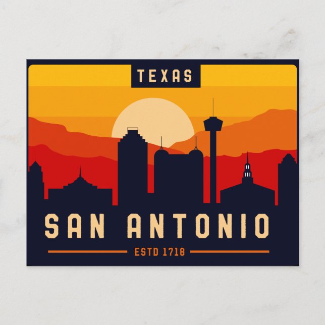 Cartão Postal San Antonio Texas Skyline Cityscape Souvenir (Frente)