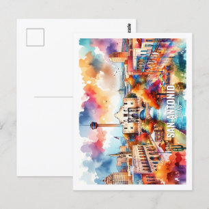 Cartão Postal San Antonio Texas USA Familiar Place watercolor