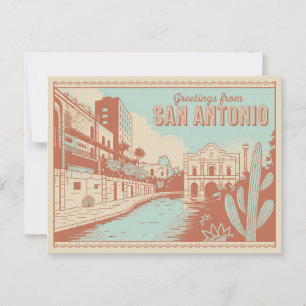 Cartão postal San Antonio Vintage Saudações de