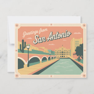 Cartão postal San Antonio Vintage   Saudações de