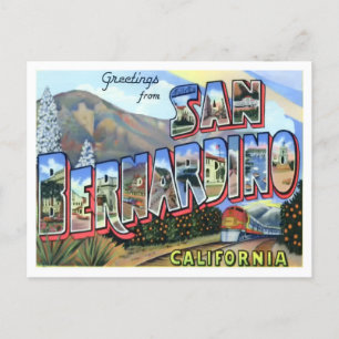 Cartão Postal San Bernardino, California Vintage Big Letters