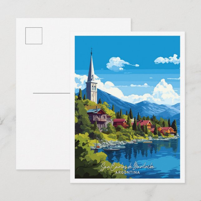 Cartão Postal San Carlos de Bariloche Argentina Viagem (Frente/Verso)