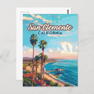 Cartão Postal San Clemente California Beach Orange County Retro