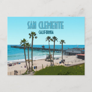Cartão Postal San Clemente Pier Beach California Vintage