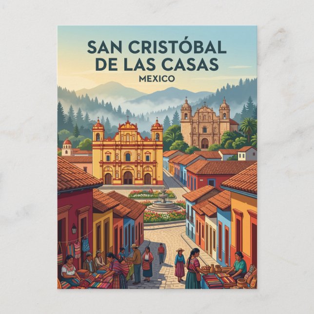 Cartão Postal San Cristóbal de las Casas México (Frente)