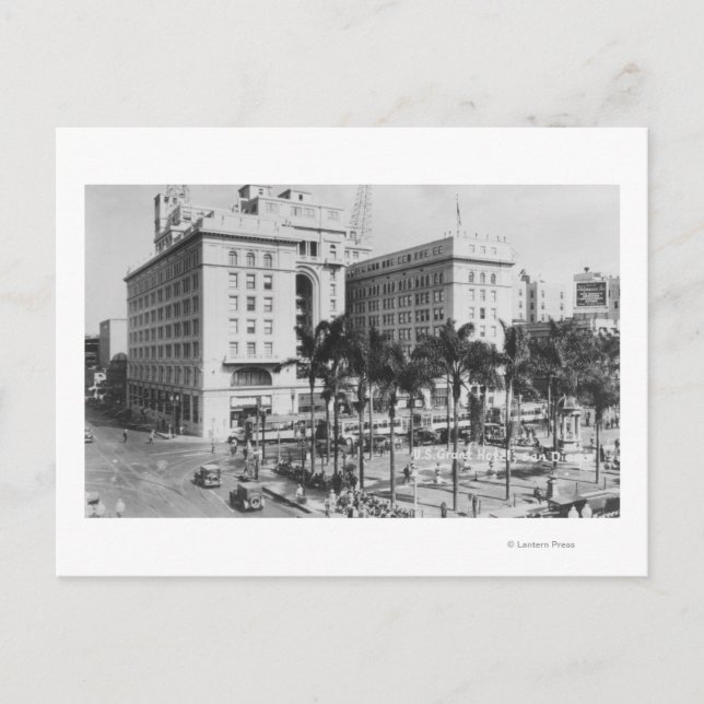 Cartão Postal San Diego, CA City View do Hotel Grant dos EUA (Frente)
