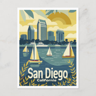 Cartão Postal San Diego CA - Vista através da baía