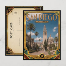 San Diego Califórnia Arte Deco Vintage Era de Ouro