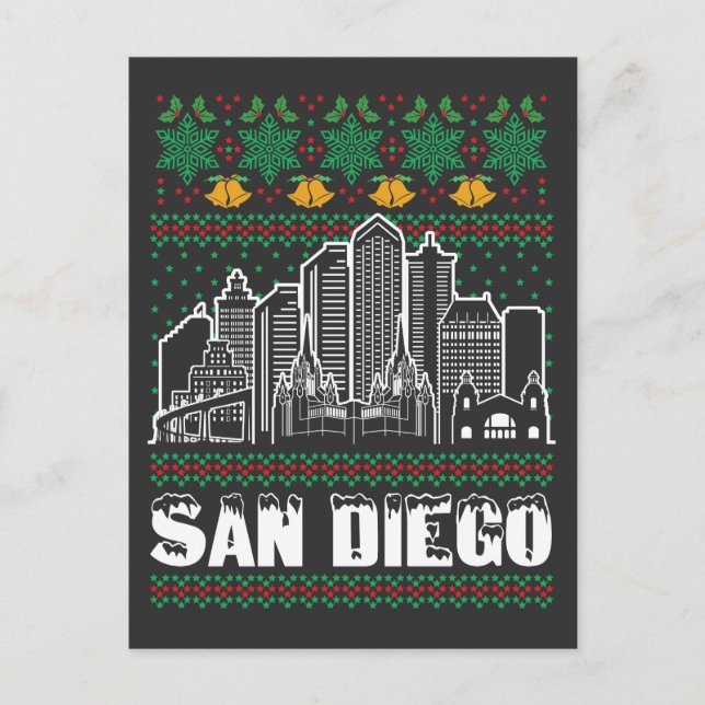 Cartão Postal San Diego California Ugly Christmas (Frente)