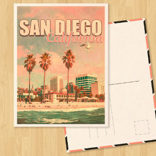 Cartão Postal San Diego California Vintage Souvenirs 1950