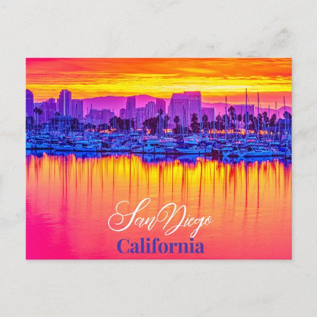 Cartão Postal San Diego, Cartão-postal da Califórnia - Sunset (Frente)