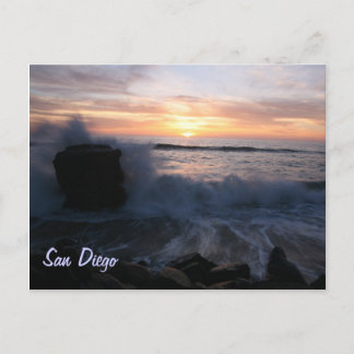 Cartão Postal San Diego ondas no pôr do sol