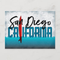San Diego Postcard California Surfboard